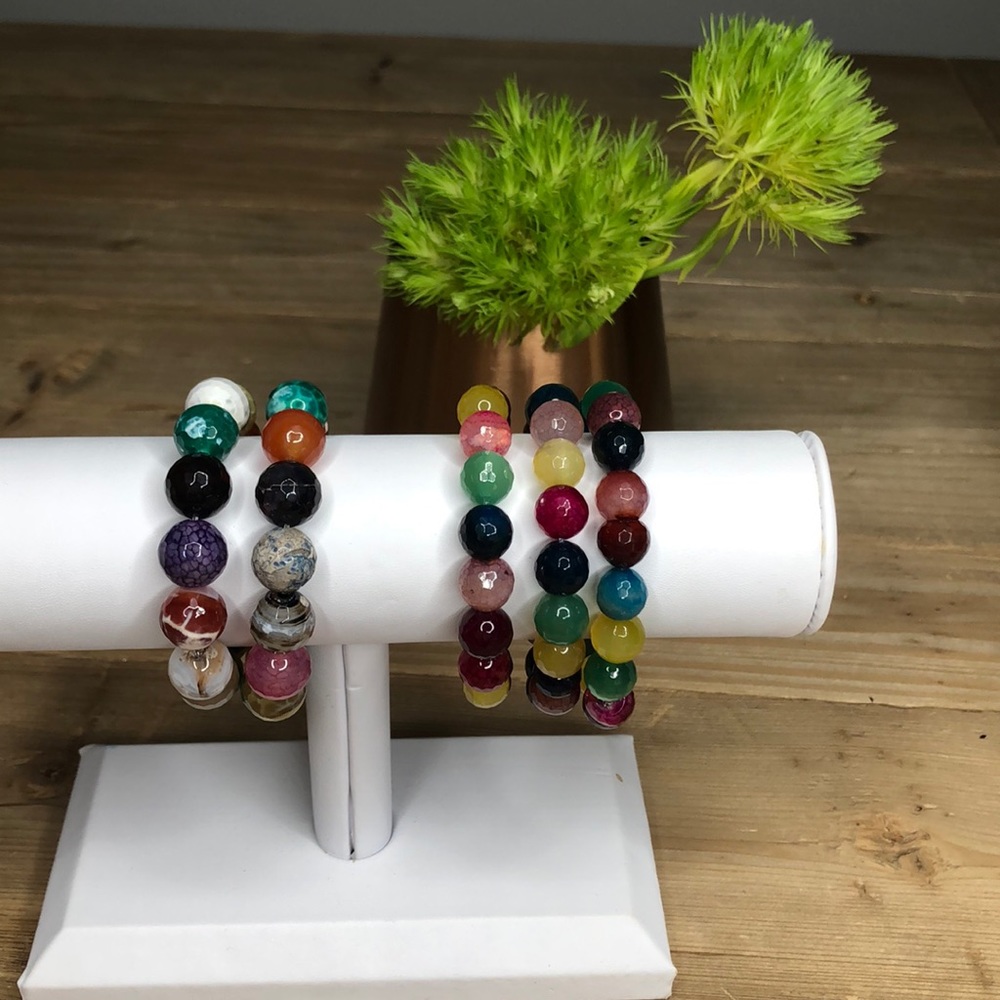 Multi gem stretchy bracelets